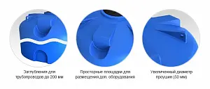 Пластиковая емкость ЭкоПром TR 10000 усиленная под плотность до 1,2 г/см3 (Синий) 5